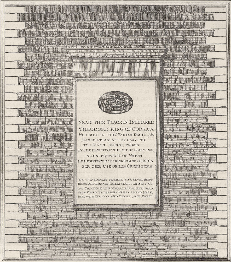 SOHO SQUARE. King Theodore's monument. London c1880 old antique print picture